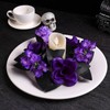 Gothic Halloween Candle Ring Wreath with Purple Roses, Black Leaves,