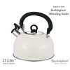 Buckingham Colour Coated Stainless Steel Retro Whistling Kettle Cream, 2.5