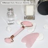 Jade Roller and Gua Sha Stone Massage Tool Set, Natural