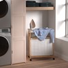 ClosetMaid Bamboo Laundry Hamper Cart with Ironing Board Folding Station,
