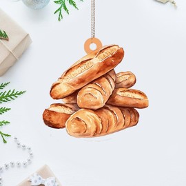 Christmas Ornaments 2024 Homemade Bread Baked Bakery Acrylic Christmas Tree Ornament Sourdough Bread Baker Chef Souvenir Mexican Food Stock Pictures Keepsake Collectible Gift Tree Decoration Name Tag