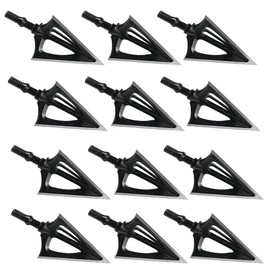 Bgary Broadheads 100 Grain Fixed Blades Archery Broadheads for Crossbow Recurve Bow and Compound Bow 12 Pcs Black