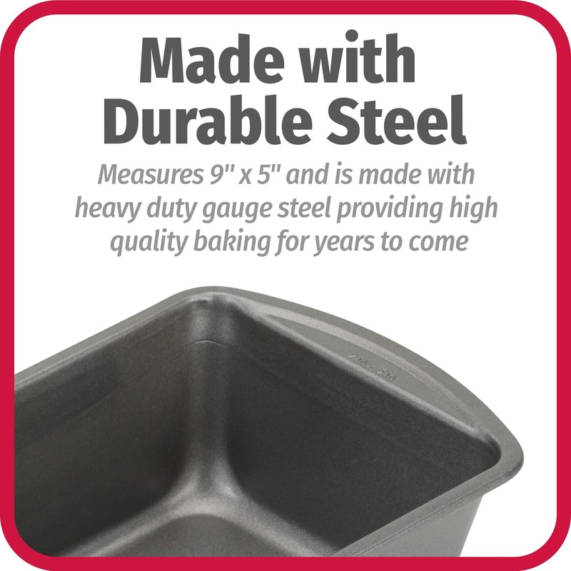 GoodCook Nonstick Loaf Pan 9 x 5-Inch Heavy-Duty Steel Bakeware