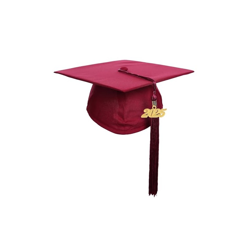 Newrara Graduation Unisex Matte Adult Graduation Cap with Tassel, Maroon,