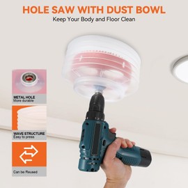 6.25 Inch 4.25 Inch Hole Saw for Recessed Lights, 6 1/4 & 4 1/4 Hole Saw with Dust Bowl Catcher for 6 Inch Led Recessed Lighting 4 Inch, Bi-Metal Wood Drywall Hole Cutter