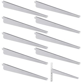 Yalikop 10 Pack Adjustable Shelf Brackets for Double Track System Closet Organization Heavy Duty Wire Shelf Brackets(White,14.5 Inch)