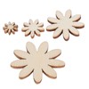 250Pcs Flower Shape Unfinished Wooden Flower Slices Wooden Flowers Wood