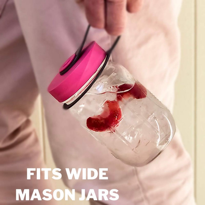 iLIDS Mason Jar Sport Lid, Wide Mouth, Sky Blue, Pack