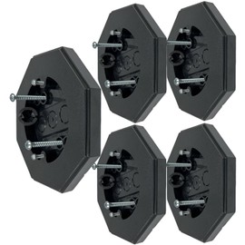 iMBAPrice IMBA-8161-BK-5 (5-Pack) Vertical Siding Lamp Octagon Mounting Kit with Built-in Box for Outdoor Smooth Flat Surface, Black