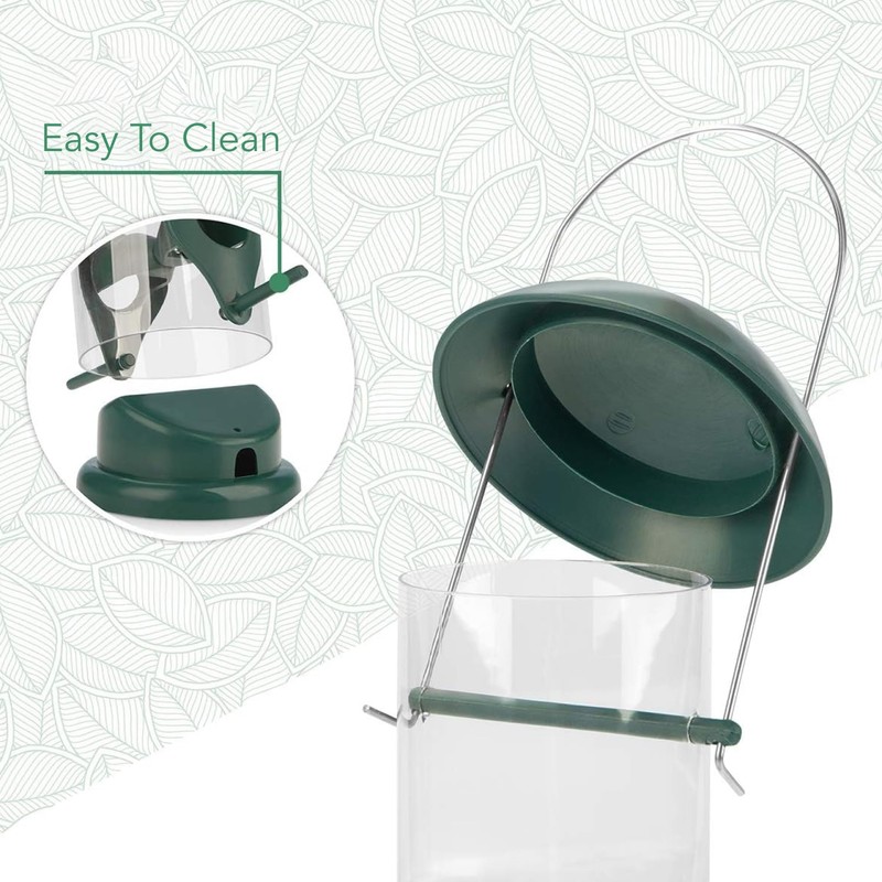Wildlife Friend, 30 cm Grain Bird Feeder, Green, with 4