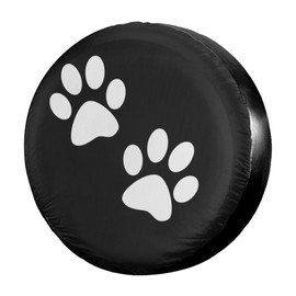 Foruidea Paw Print Spare Tire Cover Dust-Proof Wheel Tire Cover Fit Trailer, RV, SUV and Many Vehicle 15 Inch