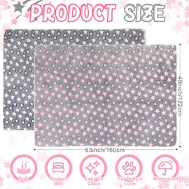 Clysee 2 Pack Dog Blanket for Large Dogs Soft Fluffy Pet Christmas Blanket Dog Washable Whelping Pee Pads for Dog Reusable Puppy Dog Blankets for Couch Pet Gifts (Square,65 x 48 Inches)