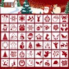 48PCS Christmas Stencils Templates, Christmas Stencils Template Reusable, Openwork Stencil