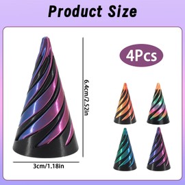 4 Pcs Spiral Cone Fidget Toy, Cone Fidget Toy for Anxiety, ADHD, Autism, and Focus, Durable and Portable Spiral for Kids and Adults