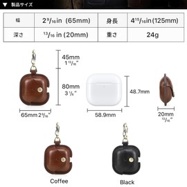 Contact's family Leather Protective Case for Airpods 4 - Wireless/Wired Charging, Anti-lost Design, Pure Copper Zipper, Exquisite Handmade Coffee
