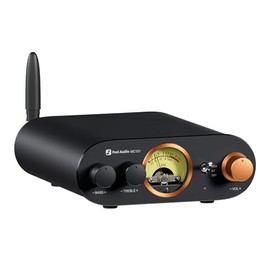 Fosi Audio MC101 amplificador estéreo Bluetooth, componente de audio para el hogar, mini amplificador con medidor VU, receptor HiFi de 2 canales para 