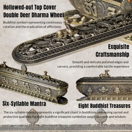 Incense Holder for Sticks Incense Burner with Ash Catcher Incense Stand for Yoga Meditation Home Office Decor - Bronze
