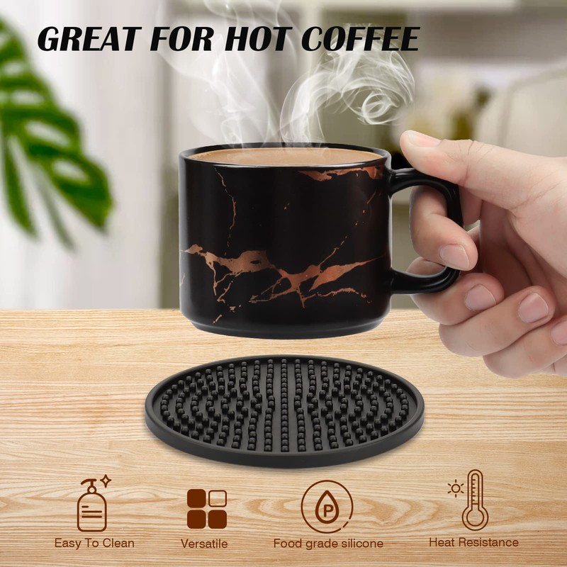 Coasters for Drinks, Silicone Coasters Set, Cup Mat - Deep