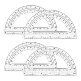Clear Plastic Protractor Set – 4-Pack 180° Math Geometry Protractors