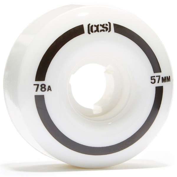 [CCS] Cruiser Skateboard Wheels - 52mm, 54mm, 57mm - 78A - White (57mm)