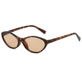 YAMEIZE Ovale Sonnenbrille für Damen Herren Retro Kleine Ovale Brille Vintage 90er Katzenaugen Y2k Schmale Trendige Sonnenbrillen UV400 Schutz