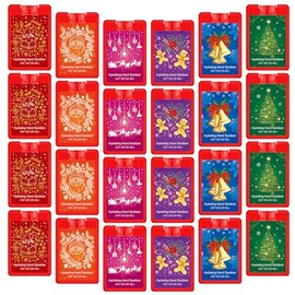 Dansib 24 Pcs Christmas Hand Sanitizer Spray Bulk Red Xmas Hydrating Hand Sanitizers Spray Travel Size Refillable Pocket Sanitizer Gift Set for Women Coworker Christmas Stocking Stuffers