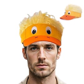 Duck Hat With Hair For Men And Women, Cute Duck Baseball Hats For Men Women, Novelty Wig Baseball Cap Hip Hop Funny Wig Outdoor, Adjustable Golf Cap Unique Hat For Sports And Casual Wear