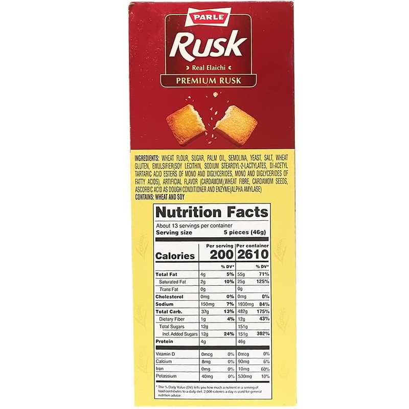 Parle Cardamom Elaichi Rusk Crispy Snack (600 grams / 21.16