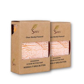 SVATV Handcrafted Soap with Natural, Soothing Herbs of Lemongrass & Patchouli, Moisturised Skin - Traditional Ayurvedic Herbal Body Soap Bars for Men & Women, All Skin Types, 125 g x 2 Bars
