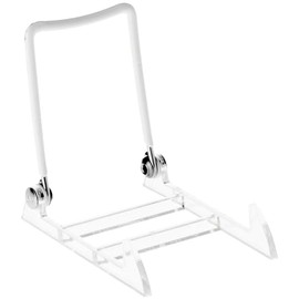 GIBSON HOLDERS 1PL Adjustable White Wire and Clear Acrylic Display Easel, 2.75" W x 3.75" D x 3.5" H, Pack of 3