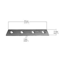 Repair Flat Joining Plate Galvanised Heavy Duty Metal Steel Sheet Fixing Mending Size: 3.15"x 0.67"x0.08” (80mm x 17mm x 2mm) Pack of 10pcs