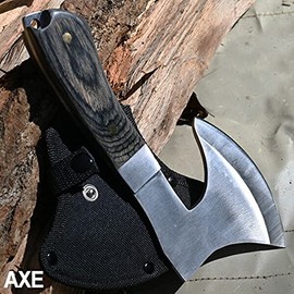waku fimac firewood splitting axe, strongest hand axe, one piece, solo camping, cover included, hatchet, bonfire outdoor