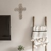 Craft&Style Kruzifix Christus Kreuz Eichenblatt schlichtes Holz vintage weiß HxB: