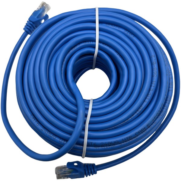 LETONDA CAT6 RJ45 Ethernet Network Cable, Blue, Indoor/Outdoor, Multiple Lengths