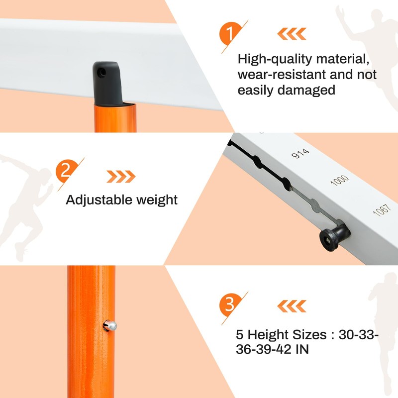 Blulu 2 Pcs Adjustable Track and Field Hurdles Height Sports