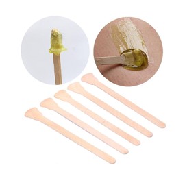 100 Pcs Natural Wooden Ice Cream Stick Facial Mask Smear Stick - Hair Removal Wax Apply Wax Rod for Eyebrow Nose Hair Removal