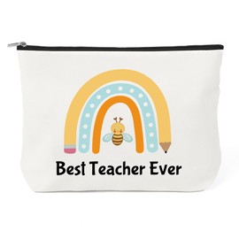 Teacher Appreciation Gifts - End of Year Teacher Gifts Travel Makeup Bag Cosmetic Bag Makeup Pouch Back to School Thank You Christmas Birthday Valentines Day Teachers Day Gift for Teachers Women