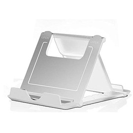 MYLB Cell Phone Stand, Universal Foldable Tablet Stand Multi-angle Pocket Desktop Holder Cradle (White)