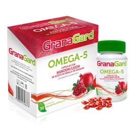 GranaGard Omega 5 30 cáps. con Nanotecnología. Cápsulas de aceite de semilla de granada. Antioxidante potenciado por la nanotecnología.