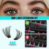 Lash Clusters 320pcs Multipack, 60D Mixed Tray DIY Eyelash Extension