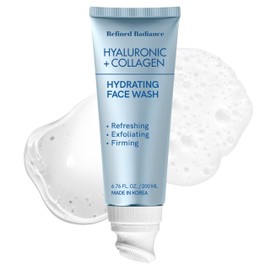 Refined Radiance Hyaluronic Acid & Collagen Face Wash – Dermatologist Tested, Anti-Aging, Korean Skin Care, Hydrates Firms Soothes – Clean, Vegan, Gentle Facial Cleanser for Dry Sensitive Skin, 200 ML