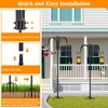 OZMI Double Shepherds Hook for Outdoor, 94 Inch Adjustable Heavy