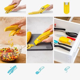 Corn Stripper for Corn on The Cob,Fast Corn Cob Separator, New Corn Cob Stripper,Corn on The Cob Peeler,Corn Peeler (Yellow, One Size)
