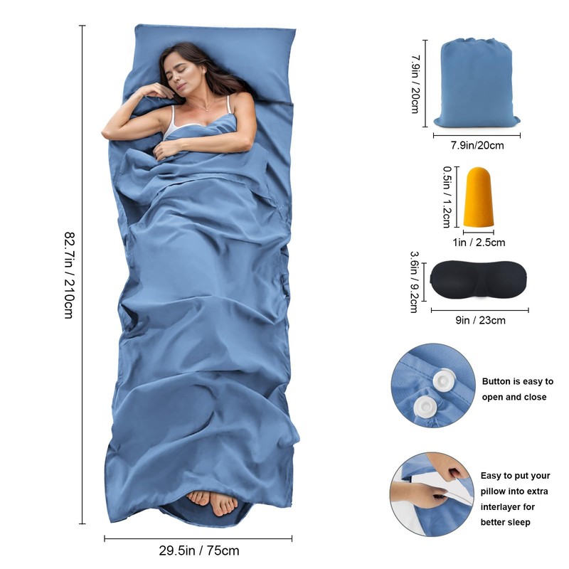 BREENHILL Sleeping Bag Liner, Camping Sheets & Travel Sheet, Hostels