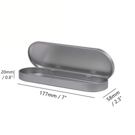 2 Pack Silver Pen Case Simple Metal Pencil Case Mini Hinged Tin Box Makeup Brushes Organizers Nail Clipper Nipper Storage The Office School Containers (Silver)