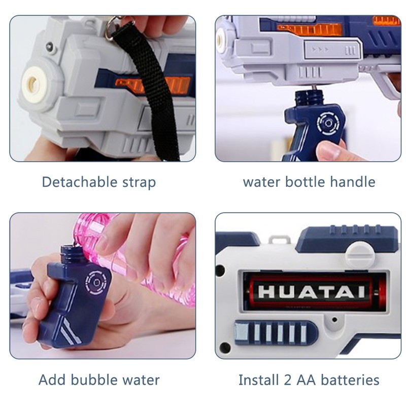 Electric Bubble Machine Gun for Kids Summer Soap Water Bubble