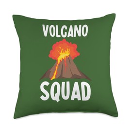 Volcano Children & Dinosaur Lava Kids Gift Idea Volcano Squad Lava Party Magma Volcanic Eruption Geology Throw Pillow, 18x18, Multicolor