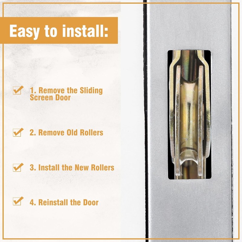 MorningRo 1 Inch Heavy Duty Sliding Screen Door Rollers 4