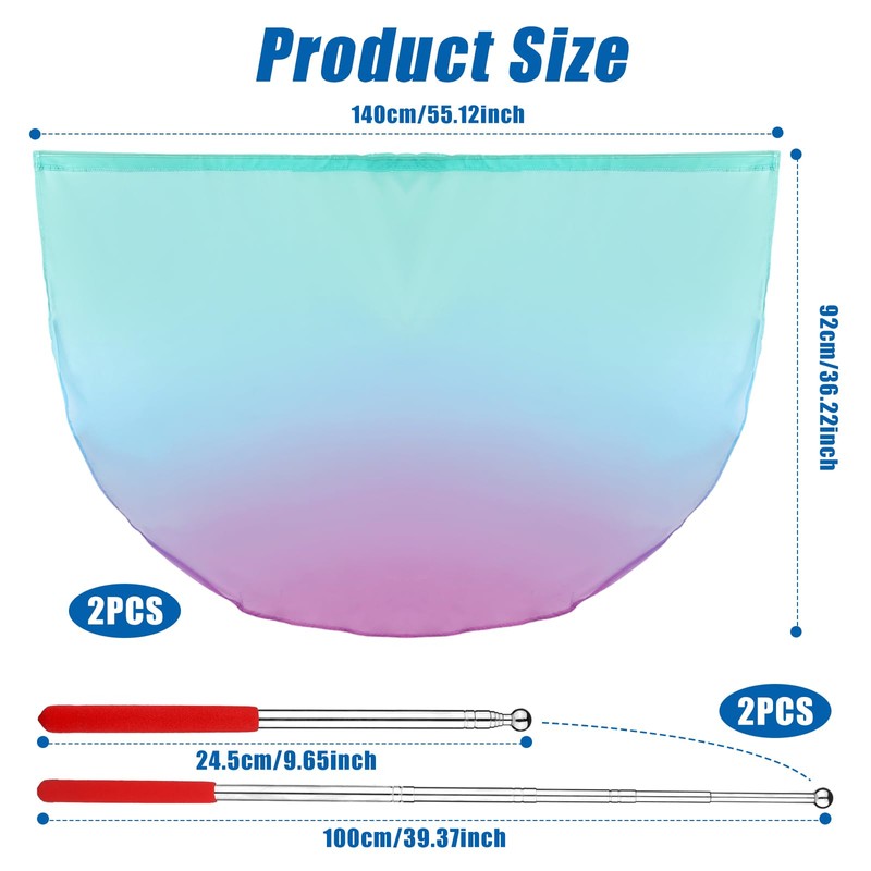 2Pcs Half Circle Worship Flag, 140x92cm Praise Flags with 2