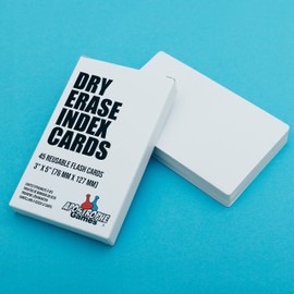 Dry Erase Index Cards – 45pcs Laminated 3x5" Cards Blank w/Box – Reusable Dry Erase Note Cards for School, Work, Housework, To Do Lists – Practical Index Card Sheets – 3 x 5-inch